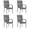 vidaXL 5 Piece Garden Dining Set Poly Rattan Grey