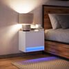 vidaXL Wall-mounted Bedside Cabinet with LED Lights White
