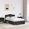 vidaXL Bed Frame with Headboard Black 135 x 190 cm Engineered Wood