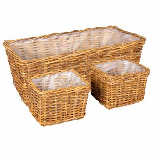 vidaXL Planter Basket with Storage 3 pcs Brown