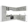 vidaXL 14 Piece Kitchen Cabinet Set Kalmar Concrete Grey Engineered Wood