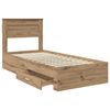 vidaXL Bed Frame with Drawer Artisan Oak 90 x 190 cm Engineered Wood