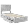 vidaXL Storage Bed Concrete Grey 90 x 200 cm Engineered Wood