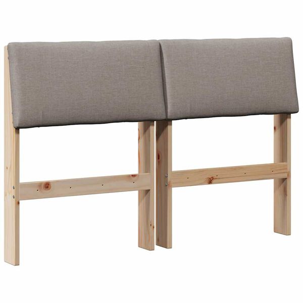 vidaXL Upholstered Headboard Taupe 120 cm Solid Pine Wood