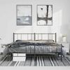 vidaXL Metal Bed Frame without Mattress with Footboard Black 193x203cm