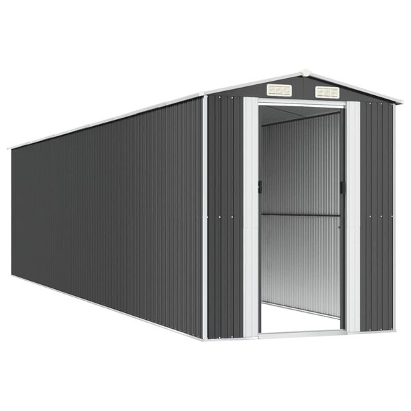vidaXL Garden Shed Anthracite 192x855x223 cm Galvanised Steel