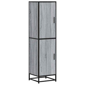 vidaXL Highboard Grey Sonoma 35,5x35x139 cm Engineered Wood and Metal