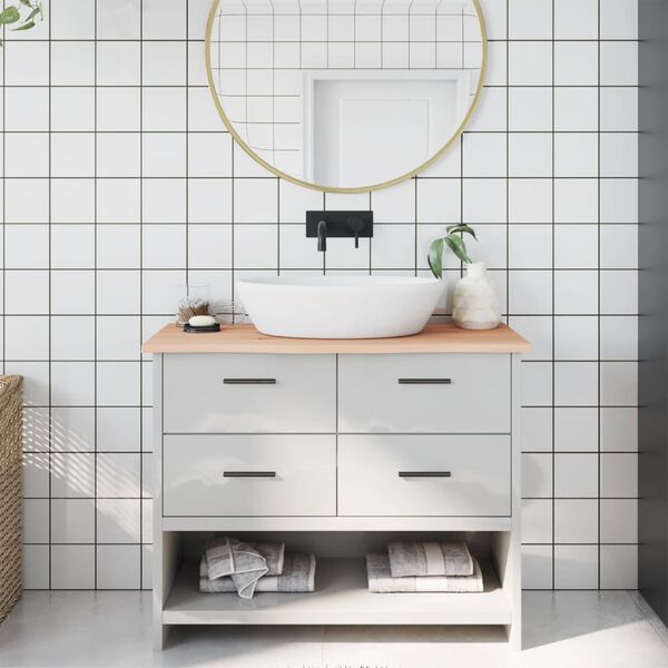 vidaXL Bathroom Countertop 100x30x2 cm Untreated Solid Wood