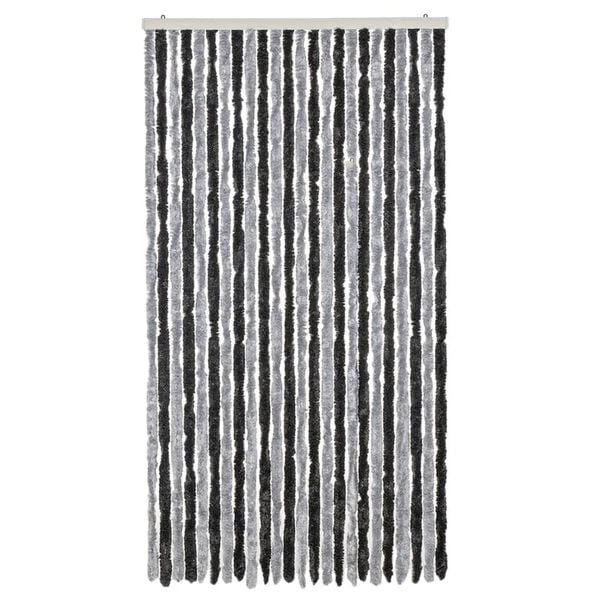 vidaXL Fly Curtain Grey and Black 100x220 cm Chenille