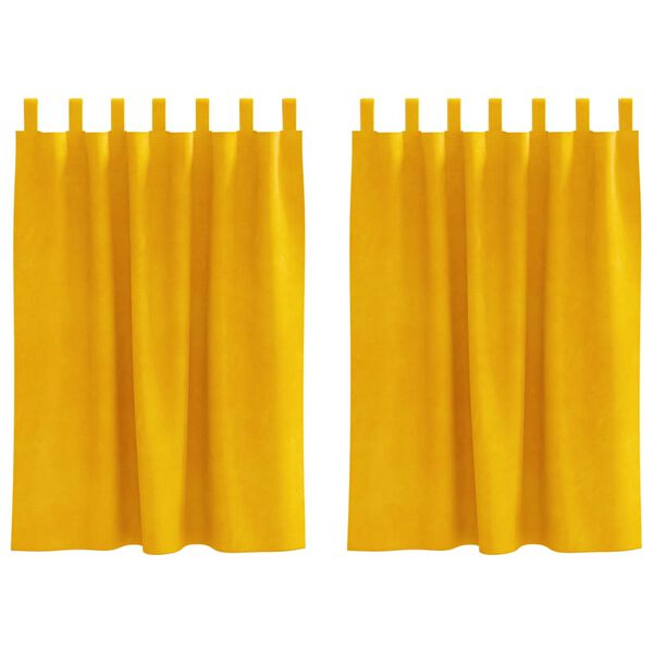 vidaXL Blackout Curtains 2 pcs Mustard Yellow 140 x 140 cm Velvet