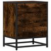 vidaXL Bedside Cabinet Smoked Oak 40x31x50 cm Engineered Wood and Metal