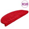 vidaXL Stair Mats 10 pcs 65x21x4 cm Red Half Round Large
