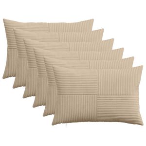 vidaXL Cushion Cover 6 pcs ALMELO Taupe 30 x 50 cm Corduroy