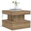vidaXL Coffee Table with LED Lights Artisian Oak 50x50x40 cm