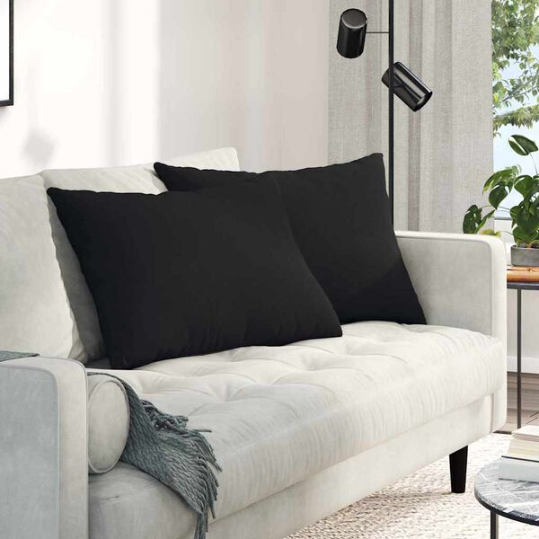 vidaXL Sofa Pillows 2 pcs Black 70 x 50 cm Fabric
