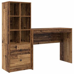 vidaXL Desk Old Wood 145.5 x 40 x 127 cm 2 pcs