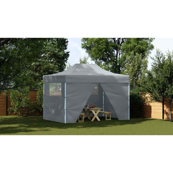 vidaXL Foldable Tent Pop-Up with 4 Side Walls 3x4.5 m Anthracite