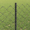 vidaXL Fence with Post Grey 0.6 x 10 m Steel and PVC