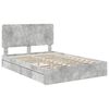 vidaXL Storage Bed Concrete Grey 140 x 190 cm Engineered Wood