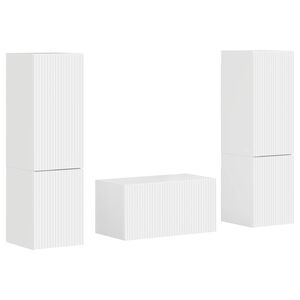 vidaXL TV Cabinet Set 5 pcs High Gloss White Engineered Wood