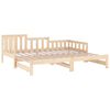 vidaXL Pull-out Day Bed without Mattress 2x(90x200) cm Solid Wood Pine