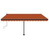 vidaXL Manual Retractable Awning with LED 450x300 cm Orange and Brown