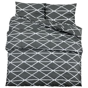 vidaXL Duvet Cover Set Grey 140x200 cm Cotton