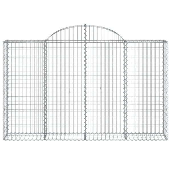 vidaXL Arched Gabion Baskets 12 pcs 200x30x120/140 cm Galvanised Iron
