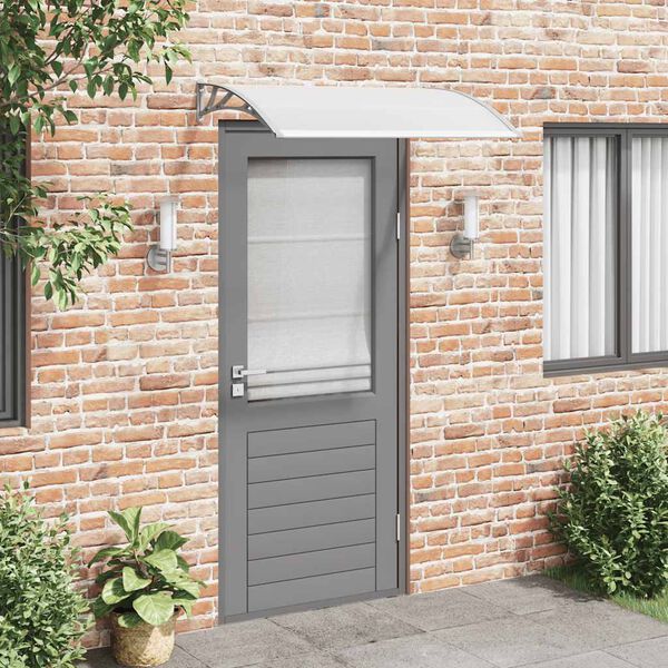 vidaXL Door Canopy Grey and Transparent 120x75 cm PC