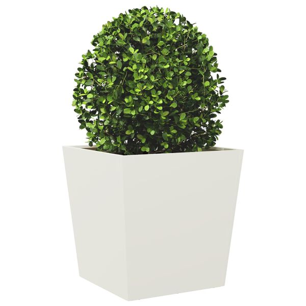 vidaXL Garden Planter White 50x50x50 cm Steel