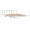vidaXL Bookcase Bed without Mattress White 200x200 cm Solid Wood Pine