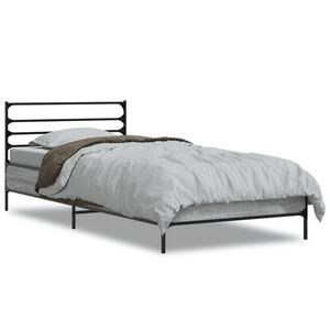 vidaXL Bed Frame without Mattress Grey Sonoma 75x190 cm Small Single