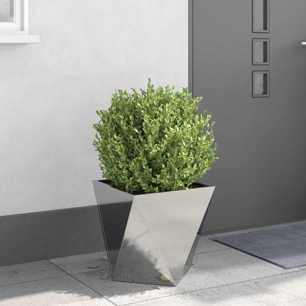 vidaXL Planter 2 pcs Silver 40 x 40 x 40 cm Stainless Steel