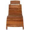 vidaXL Sunlounger with Table Solid Acacia Wood Brown