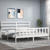 vidaXL Bed Frame without Mattress White 200x200 cm Solid Wood Pine