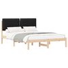vidaXL Bed Frame with Upholstered Headboard Black 135 x 190 cm