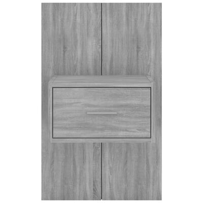 vidaXL Wall-mounted Bedside Cabinet Grey Sonoma
