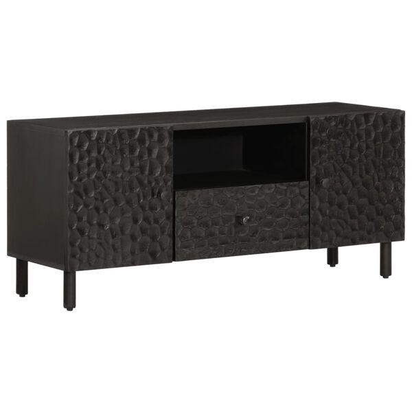 vidaXL TV Cabinet Black 105x33x46 cm Solid Wood Mango