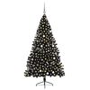 vidaXL Artificial Pre-lit Christmas Tree Black 210 cm PVC