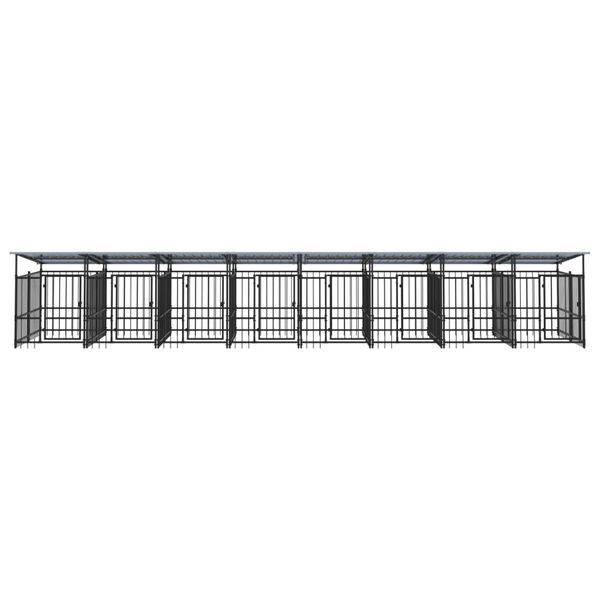 vidaXL Outdoor Dog Kennel with Roof Steel 15.02 m&sup2;