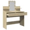 vidaXL Dressing Table with LED Sonoma Oak 100x40x130 cm