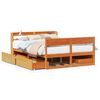 vidaXL Bed Frame without Mattress Wax Brown 150x200 cm King Size Solid Wood Pine