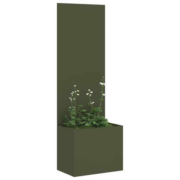 vidaXL Garden Privacy Screen Olive green 50 x 140 cm Cold-rolled steel