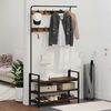 vidaXL Coat Rack Smoked Oak 95 x 34 x 184 cm Engineered wood
