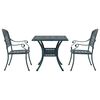 vidaXL Garden Table Set 3 pcs Green Cast Aluminium