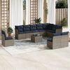 vidaXL 11 Piece Garden Sofa Set with Cushions Grey Poly Rattan