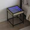 vidaXL Bedside Table with Infinity LED Sonoma Oak 40x40x51 cm