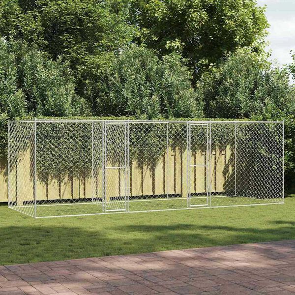 vidaXL Dog Cage Silver 600 x 200 x 200 cm Galvanised Steel