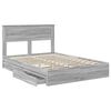 vidaXL Storage Bed Grey Sonoma 160 x 200 cm Engineered Wood