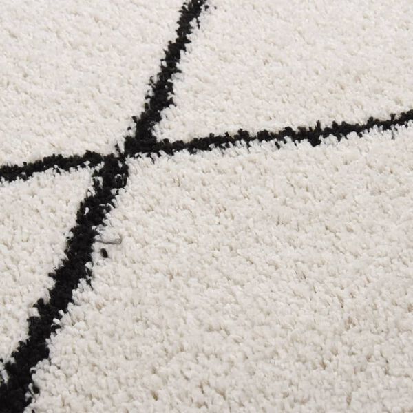vidaXL Shaggy Rug High Pile Black and Cream 120x170 cm
